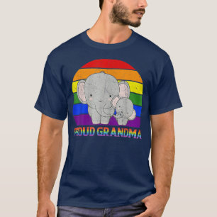 Proud Grandma Elephant Proud Mom LGBT Gay Pride T-Shirt