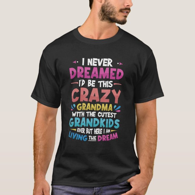 Proud Grandma Loves Grandkids Grandma T-Shirt (Front)