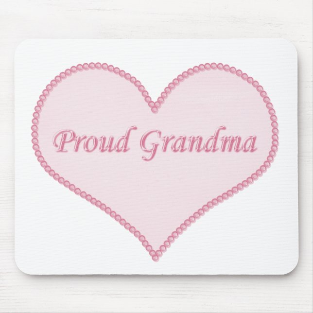 Proud Grandma Mousepad, Pink Mouse Mat (Front)