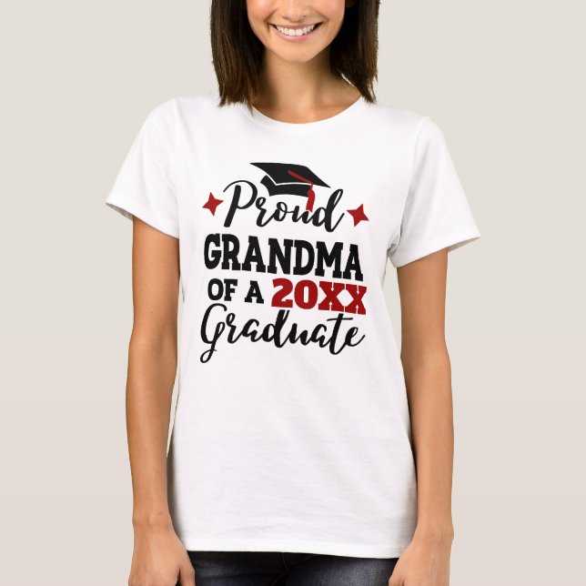 Proud Grandma of 2022 graduate black red tassel T-Shirt (Front)