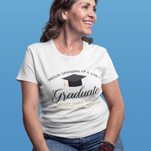 Proud Grandma of 2025 Graduate Custom Graduation T-Shirt