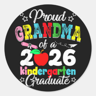Proud grandma of 2026 kindergarten graduationProud Classic Round Sticker