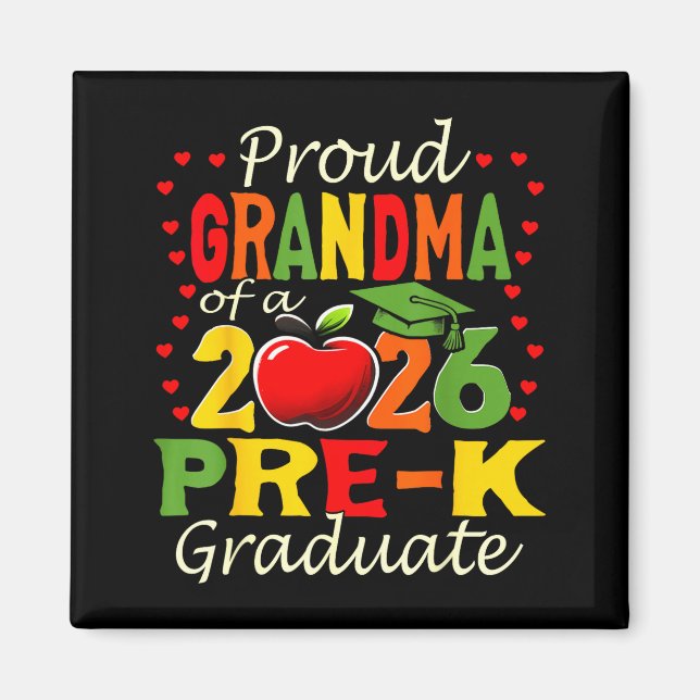 Proud grandma of 2026 pre-k graduate mothers day magnet (Front)