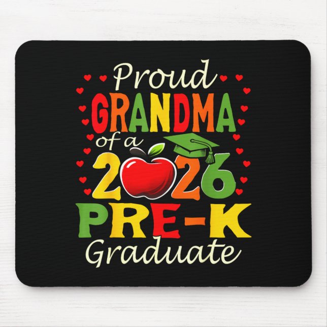 Proud grandma of 2026 pre-k graduate mothers day mouse mat (Front)