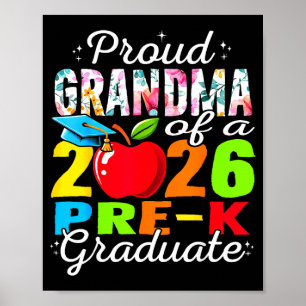 Proud grandma of 2026 pre-k graduate mothers day poster