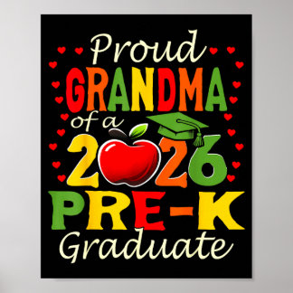 Proud grandma of 2026 pre-k graduate mothers day poster