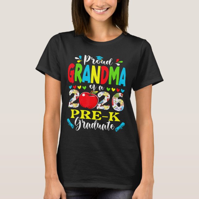 Proud grandma of 2026 pre-k graduate mothers day T-Shirt (Front)