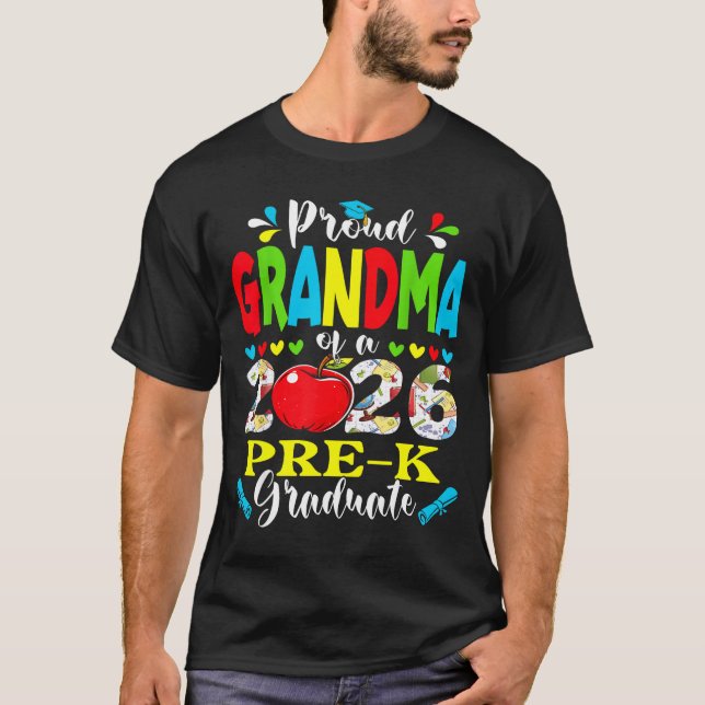 Proud grandma of 2026 pre-k graduate mothers day T-Shirt (Front)