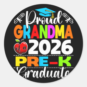 Proud grandma of 2026 pre-k graduate mothers dayPr Classic Round Sticker