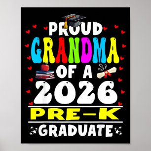 Proud grandma of 2026 pre-k graduate mothers dayPr Poster