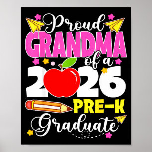 Proud grandma of 2026 pre-k graduate mothers dayPr Poster