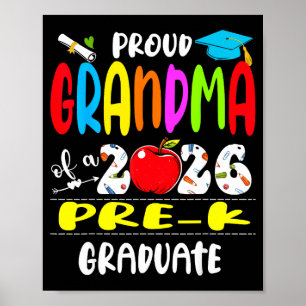Proud grandma of 2026 pre-k graduate mothers dayPr Poster