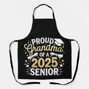 Proud Grandma Of A 2025 Graduate Graduation Golden Apron