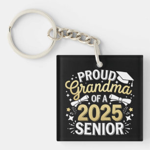 Proud Grandma Of A 2025 Graduate Graduation Golden Key Ring