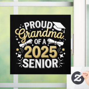 Proud Grandma Of A 2025 Graduate Graduation Golden Window Cling