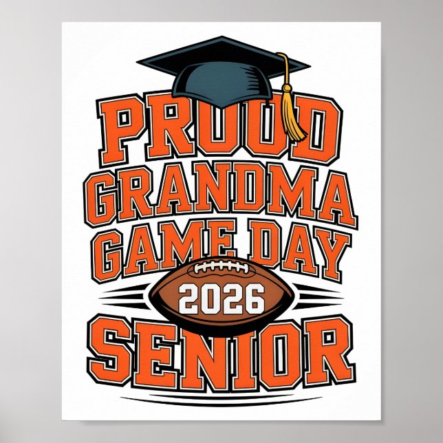 Proud Grandma of a 2026 Football Senior Class Post Poster (Front)