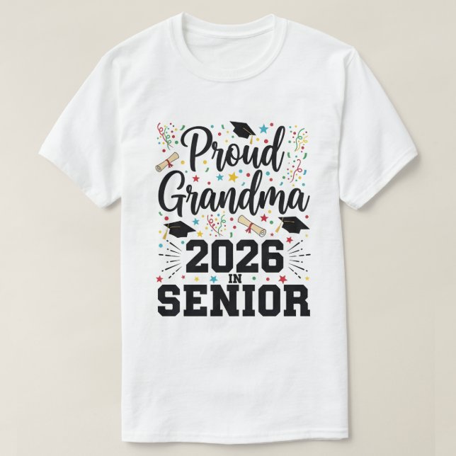 Proud Grandma of a 2026 Football Senior Class T-Shirt (Design Front)