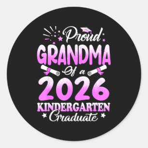 Proud grandma of a class of 2026 graduate floral classic round sticker