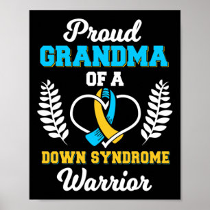 Proud Grandma Of A Down Syndrome Warrior Ribbon Tr Poster