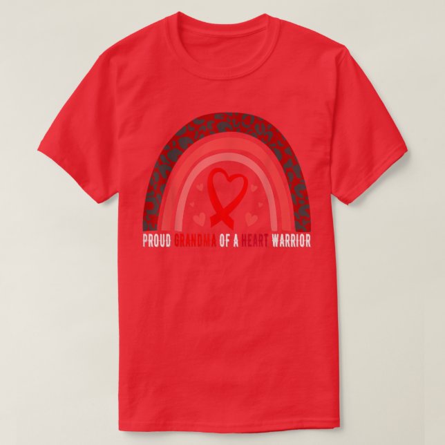 Proud Grandma Of A Heart Warrior CHD Awareness  T-Shirt (Design Front)