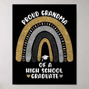 Proud Grandma Of A High School Graduate Rainbow Poster