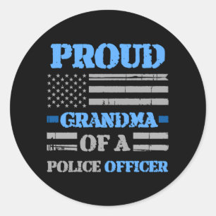 Proud Grandma Of A Police Officer Classic Round Sticker
