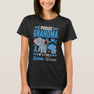 Proud Grandma Of A Type 1 Diabetes Elephants Suppo T-Shirt