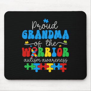 Proud Grandma Of A Warrior Autism Awareness Puzzle Mouse Mat