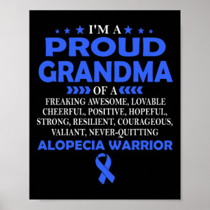 Proud Grandma Of Alopecia Warrior T  Poster