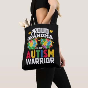 Proud Grandma Of An Autism Warrior Family Tote Bag