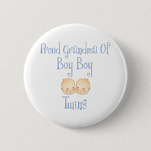 Proud Grandma of Boy Twins 6 Cm Round Badge
