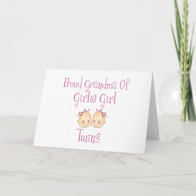 Proud Grandma of Girl Twins Card (Front)