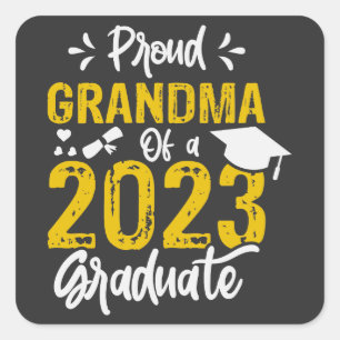 Proud Grandma Of Graduate 2023 Square Sticker
