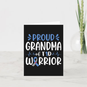 Proud Grandma Of T1D Warrior Diabetes Awareness Bl Card
