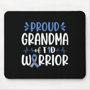 Proud Grandma Of T1d Warrior Diabetes Awareness Bl Mouse Mat