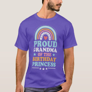 Proud Grandma Of The Birthday Princess Bohemian Ra T-Shirt