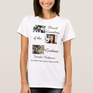 Proud Grandma of the Graduate Custom Photos Name T-Shirt