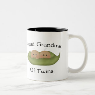 Proud Grandma Of Twins Two-Tone Coffee Mug