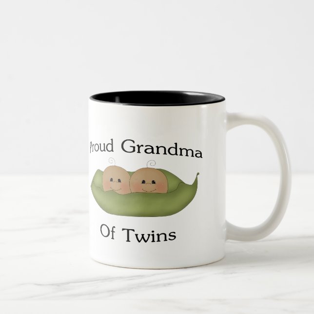 Proud Grandma Of Twins Two-Tone Coffee Mug (Right)