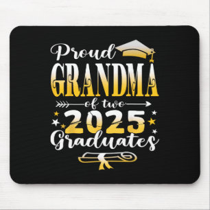 Proud Grandma Of Two 2025 Graduates Twins Graduati Mouse Mat