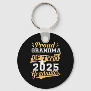 Proud Grandma Of Two Cl Of 2025 Graduate For Gradu Key Ring