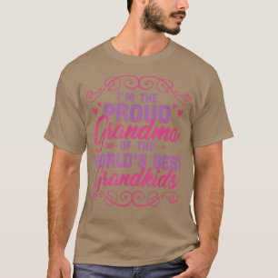 Proud Grandma World's Best Grandkids Novelty T-Shirt