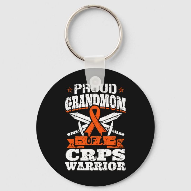 Proud Grandmom Of A CRPS Warrior RSD Awareness RND Key Ring (Front)