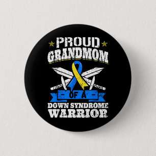 Proud Grandmom Of A Down Syndrome Warrior Downs 6 Cm Round Badge