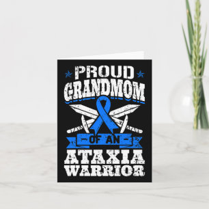 Proud Grandmom Of An Ataxia Warrior Blue Awareness Card