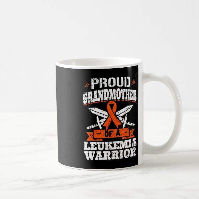 Proud Grandmother Of A Leukaemia Warrior Awareness Coffee Mug (Right)