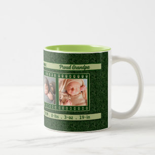 Proud Grandpa 4 Photo Mug Deep Vintage Green