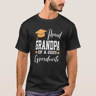Proud Grandpa A Class Of 2025 Graduate Dinosaur Gr T-Shirt