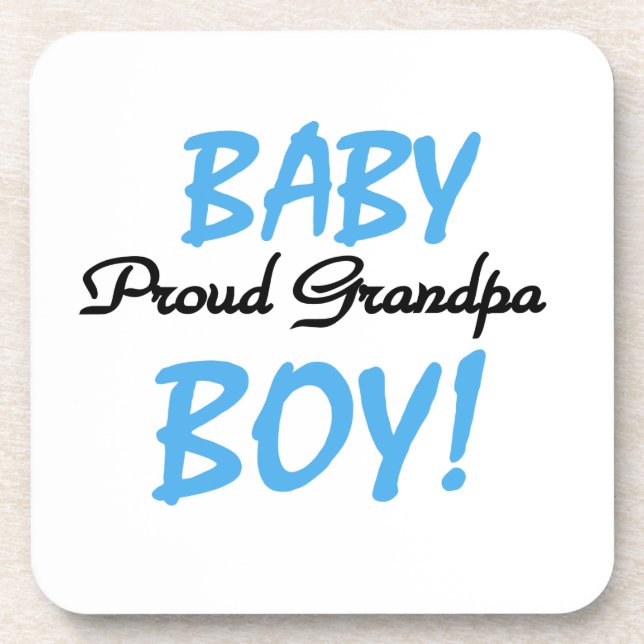 Proud Grandpa Baby Boy T-shirts and Gifts Coaster (Front)