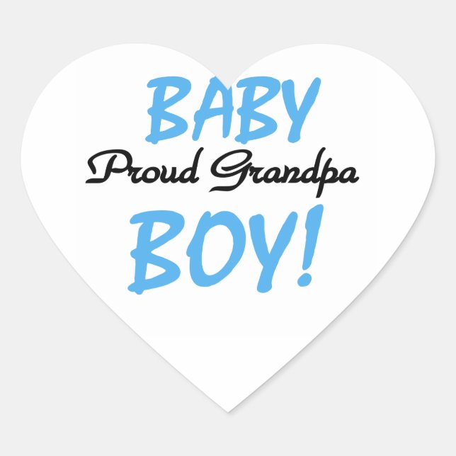 Proud Grandpa Baby Boy T-shirts and Gifts Heart Sticker (Front)